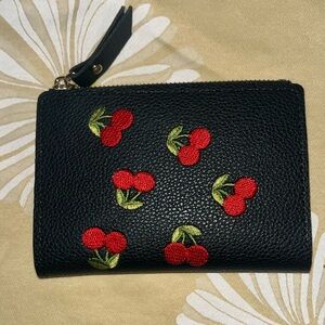 *NIP* CHERRY EMBROIDERED WALLET